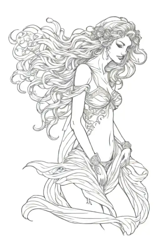 full body Aphrodite realistic sexy girl shoulder tattoo tattoo design idea