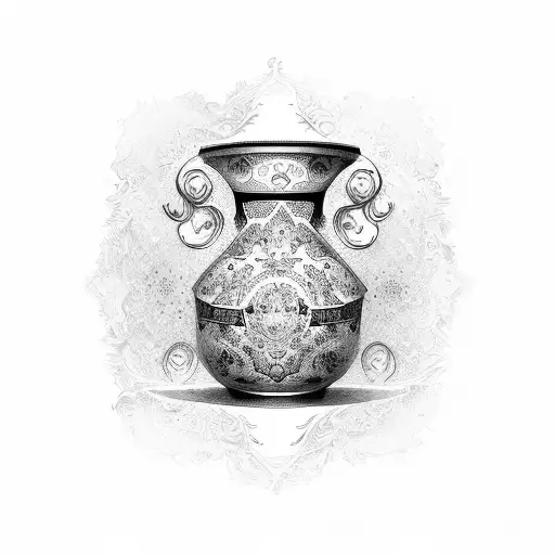 andalusian vase tattoo design idea