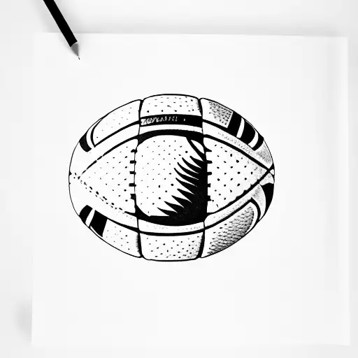 Rugby ball tattoo design idea
