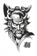 Samurai head tattoo design idea