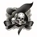 ace of spades momento mori written on ribbon wrapped tattoo design idea