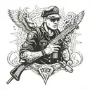 gangster vs cops  tattoo design idea
