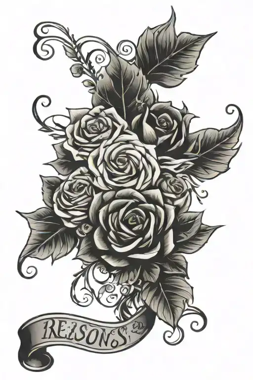 "Reasons to Live" In fancy text tattoo design idea