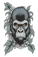 gorilla face tattoo design idea