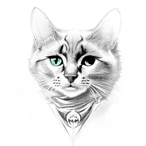 black cat in assassin's creed outfit  tattoo design idea