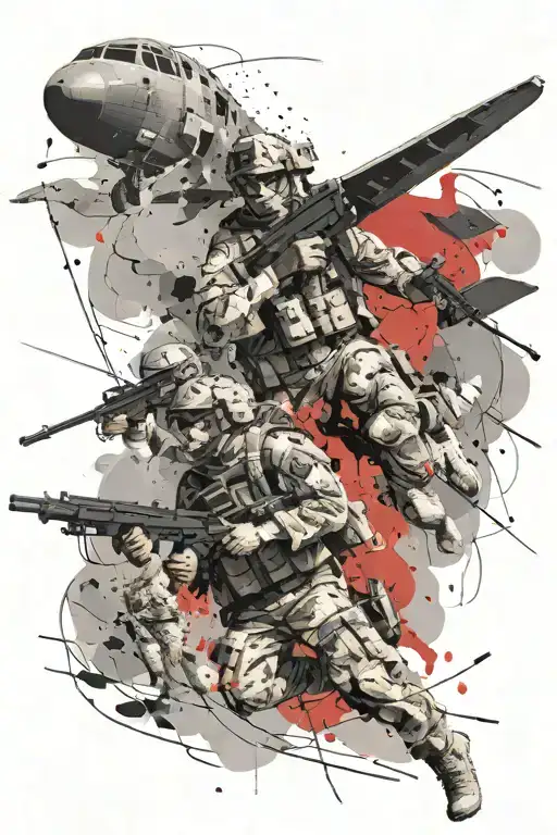 US Army Airborne Afghanistan war scene tattoo design idea