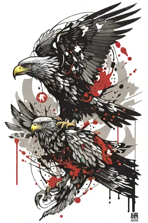 pisces, cancer, army eagle flying, Afghanistan war tattoo design idea