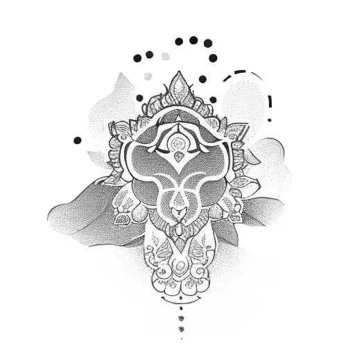 A yoga instructor gracefully posing in a serene garden tattoo design idea