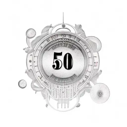 50th birthday 1974 tattoo design idea