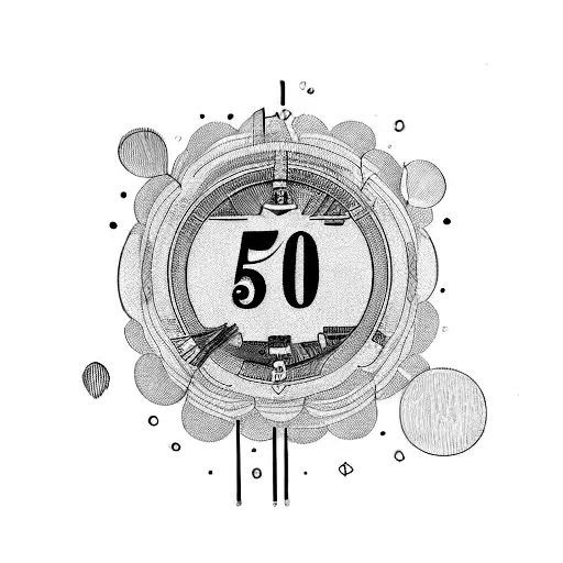50th birthday 1974 tattoo design idea