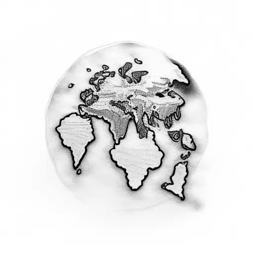 Mysterious map leading to hidden treasures tattoo design idea