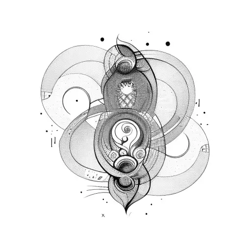 Abstract design featuring the curves of a sexy Latina woman tattoo design idea