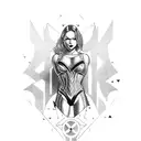 Masculine men as superheroes rescuing cheerleaders tattoo design idea
