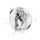 Abstract design featuring the curves of a sexy Latina woman tattoo design idea