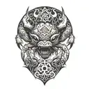 crab bear head tattoo design idea