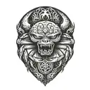 crab bear head tattoo design idea