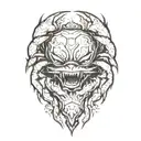 crab bear head tattoo design idea