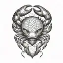 crab bear head tattoo design idea