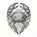 crab bear head tattoo design idea