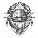 crab bear head tattoo design idea