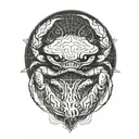 crab bear head tattoo design idea