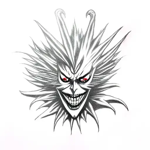 ryuk, death note, plume, "self",  tattoo design idea