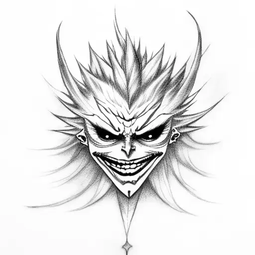 ryuk, death note, plume, "self",  tattoo design idea
