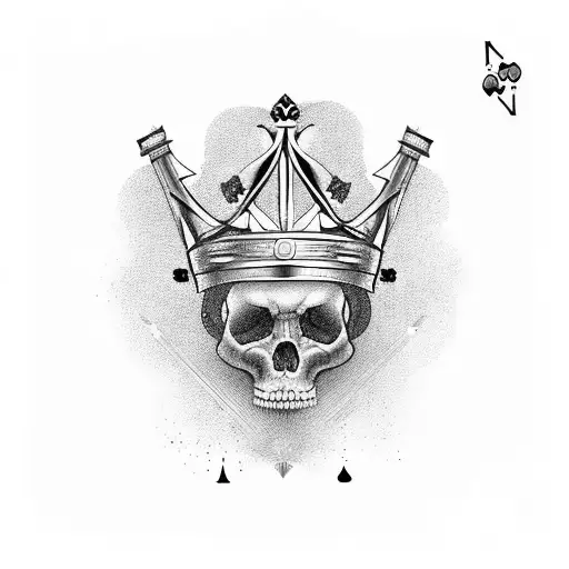 A crown made of guns and cards, inspired by history and mythology tattoo design idea