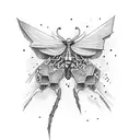 A small lightning bolt hidden within the ribs, surrounded by butterflies tattoo design idea
