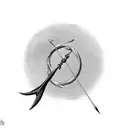 cupid shooting arrow tattoo design idea