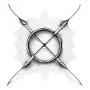 cupid shooting arrow tattoo design idea