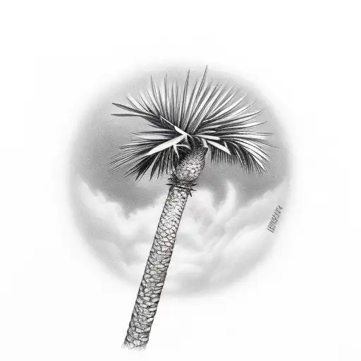 western meadowlark and sabal palm tree tattoo design idea