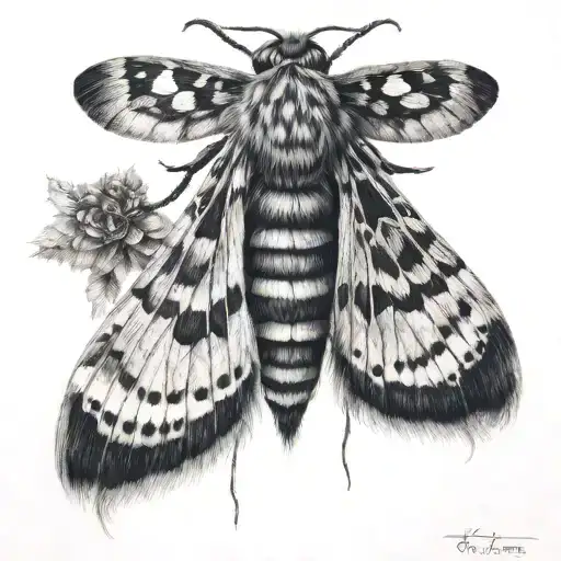 back of thigh tattoo death's head moth tattoo design idea