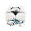 hourglass lie on the beach tattoo design idea