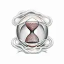 hourglass lie on the beach tattoo design idea