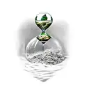 hourglass lie on the beach tattoo design idea