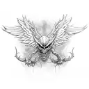 demon wings tattoo design idea