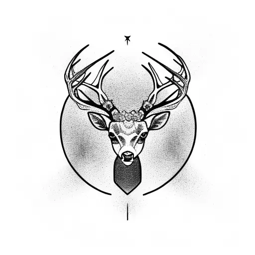 Deer triquetra hawk  tattoo design idea