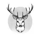 Deer hawk  tattoo design idea