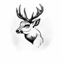 Deer hawk  tattoo design idea
