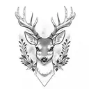 Deer hawk  tattoo design idea