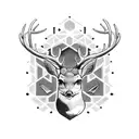 Deer hawk  tattoo design idea