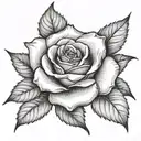 write the word "Bloom" into a tiny rose stem wrapped tattoo design idea