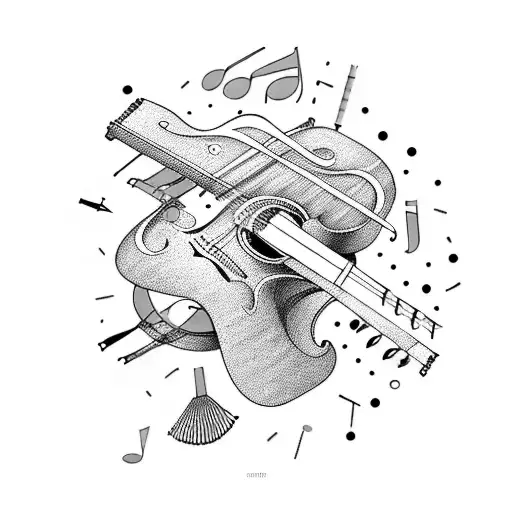 A musician playing an instrument with expressive movements tattoo design idea
