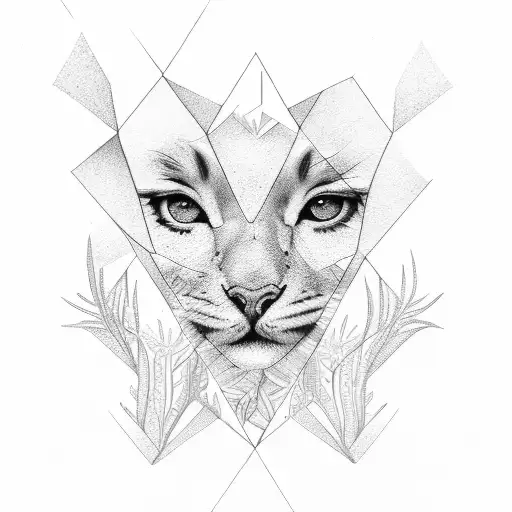 a woman that gives a present to her reflection in a mirror tattoo design idea