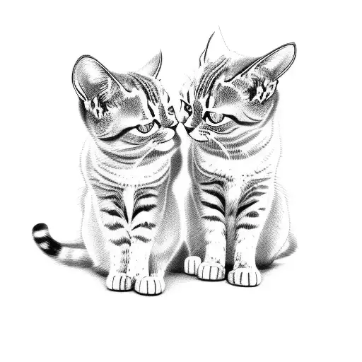 2 cats hugging tattoo design idea