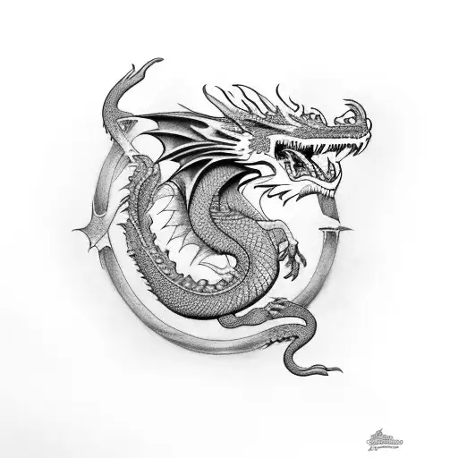 dragon y cuervos tattoo design idea