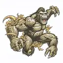 2005 king kong roaring fiercely tattoo design idea
