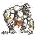 2005 king kong roaring fiercely tattoo design idea
