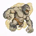 2005 king kong roaring fiercely tattoo design idea